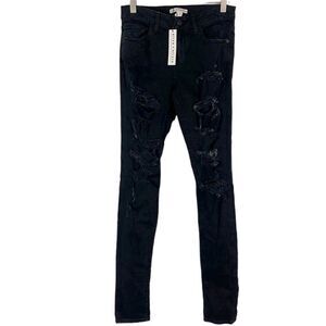Alice + Olivia NWT Distressed Washed Black Jeans, size 26